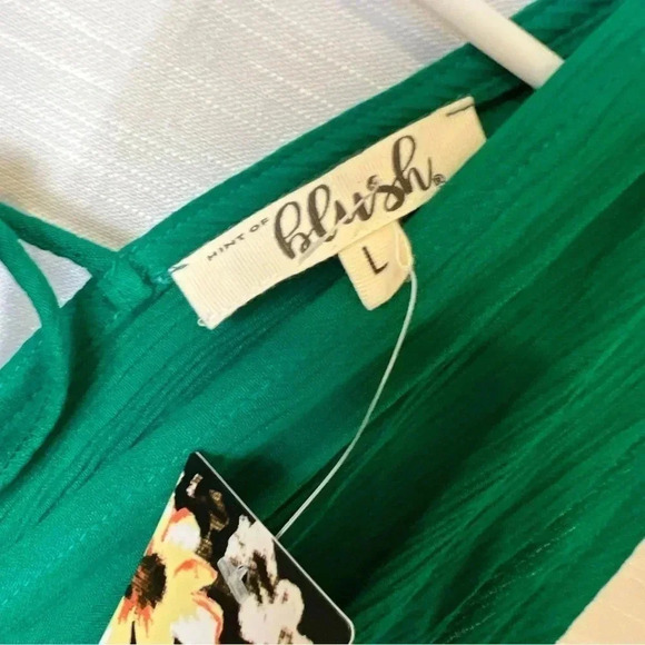 BLUSH Ruched Waist Plunge Mini Dress - Picture 4 of 10